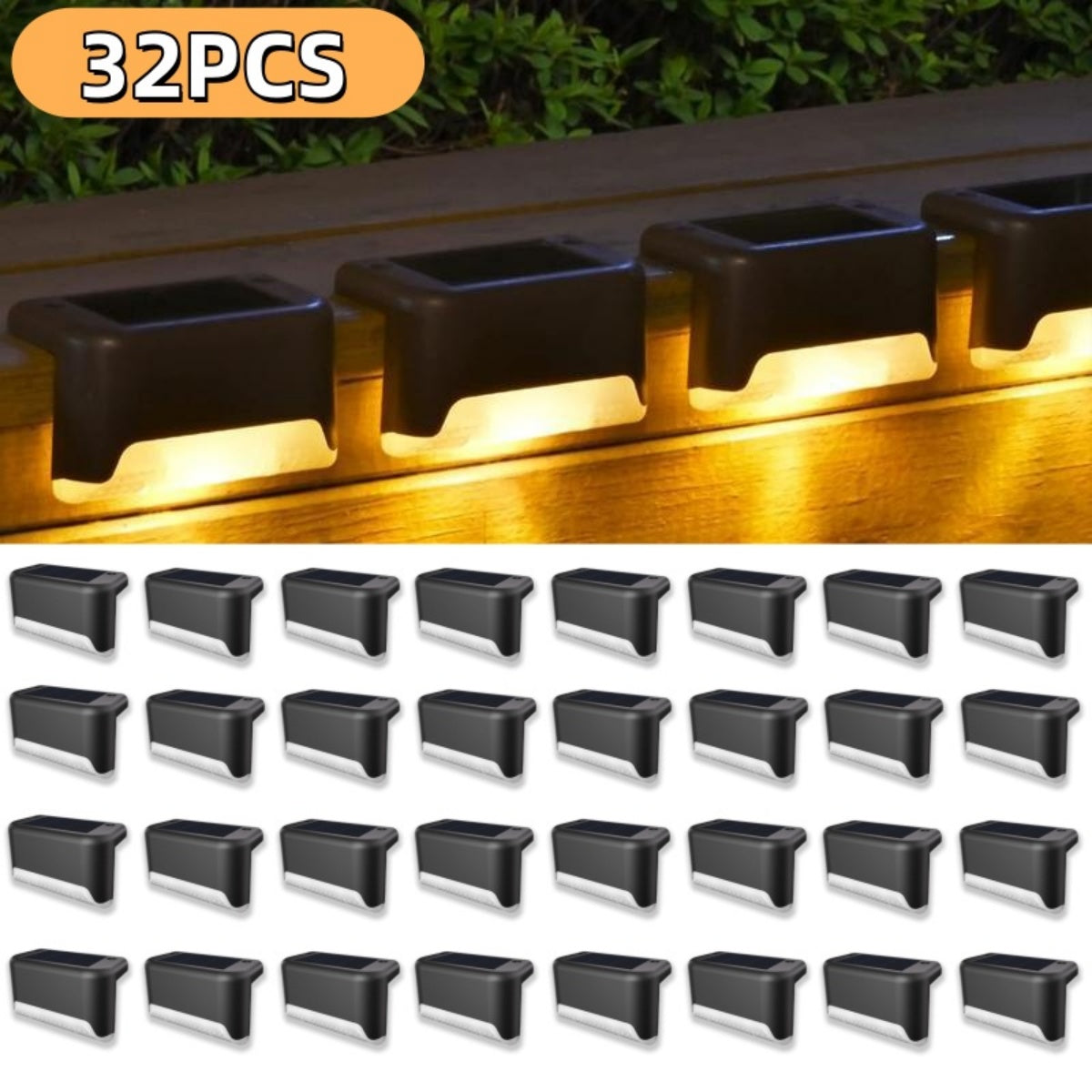 32&16 PCS Solar Deck Lights Outdoor Solar
