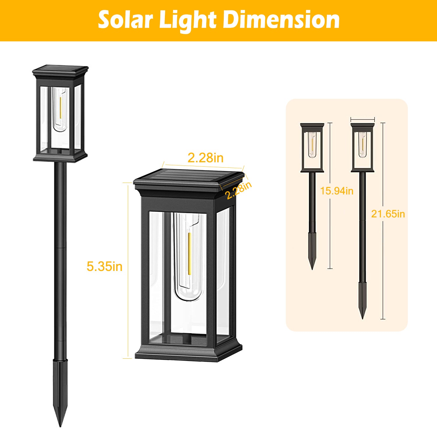 6 Piece Solar Powered Path Lamp